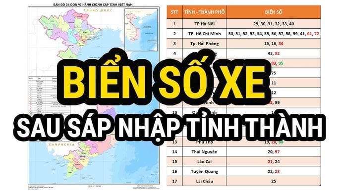 Quy định đăng ký Cấp Biển số xe sau sáp nhập